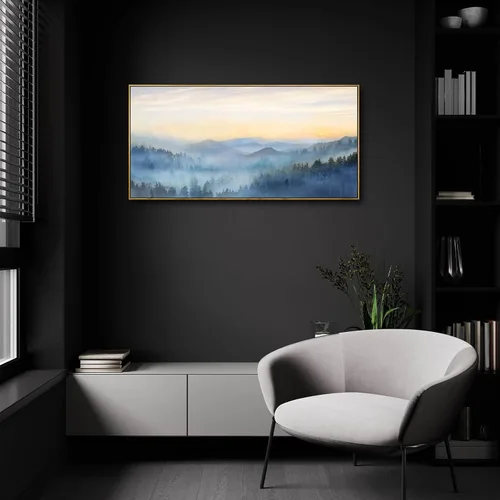 Miniatura 7 de YJYart Arte de pared de árbol para sala de estar, bosque y naturaleza, pintura de 20 x 40 pulgadas, enmarcado, paisaje, impresión en lienzo