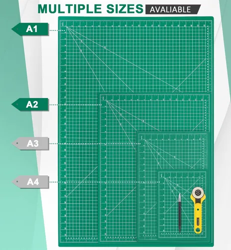 Miniatura 2 de Estera de corte autocurativa de 9"x12" de densidad mejorada, alfombrilla de corte rotatoria Idemeet para manualidades, protector de mesa de 5 capas