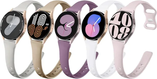 Miniatura 12 de Paquete de 5 correas delgadas compatibles con Samsung Galaxy Watch 4 5 6 Band 1.575 in 1.732 in, Galaxy Watch 5 Pro/Watch 4 6 Classic, correa
