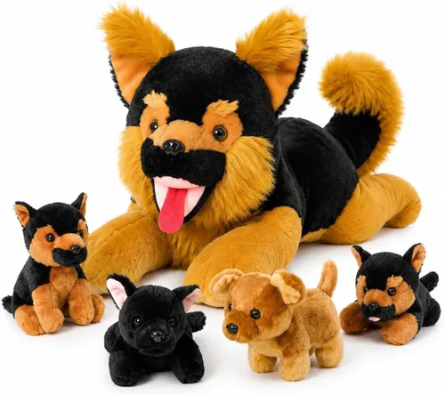 Miniatura 18 de MaoGoLan 4 animales de peluche de castor con tres bebés en el interior, regalo de felpa de castor gigante esponjoso de 17.7 pulgadas, divertidos