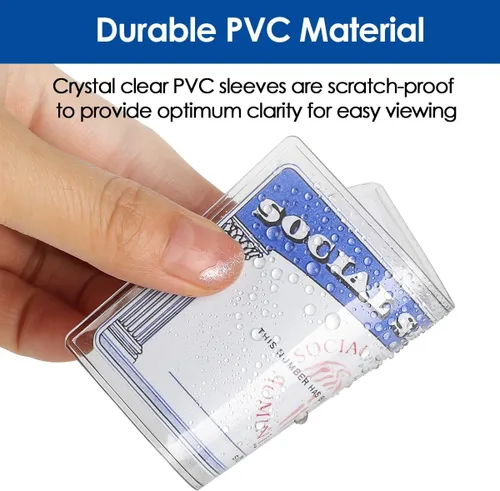 Miniatura 2 de MaxGear Fundas protectoras para tarjetas de Medicare, 12 mil, de PVC transparente, resistentes al agua, fundas protectoras para tarjetas de Medicare