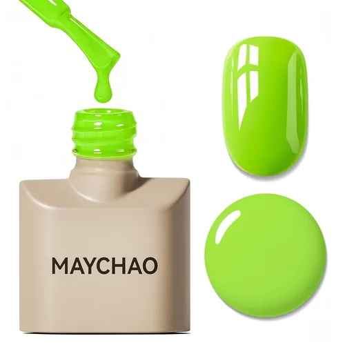 Miniatura 19 de MAYCHAO Esmalte de uñas de gel rosa intenso de 0.5 onzas líquidas, 1 unidad de esmalte de gel rosa brillante, esmalte de uñas que se absorbe con luz