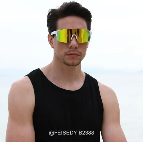 Miniatura 3 de FEISEDY Gafas de sol deportivas para hombres, mujeres y adolescentes - Béisbol, ciclismo, ciclismo UV400 protección B2388 002-blanco Glod