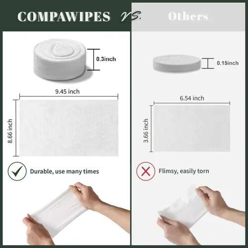 Miniatura 6 de 50 toallas comprimidas – Toallas desechables de viaje, papel higiénico de senderismo comprimido, toallitas silvestres, papel higiénico compacto