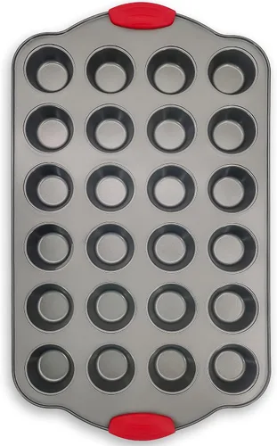 Miniatura 7 de Boxiki Kitchen Molde de acero antiadherente para magdalenas de 6 tazas con asas de silicona y forros reutilizables, perfecto para hornear magdalenas