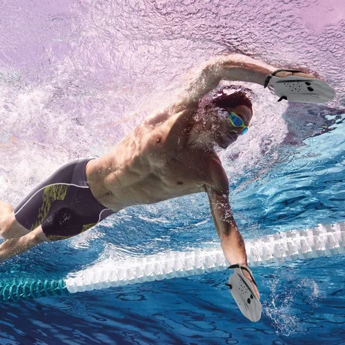 Miniatura 6 de Raquetas de natación de contorno de mano, paletas de entrenamiento de natación con correas ajustables, paletas de mano de natación para mujeres