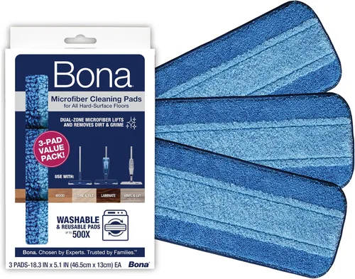 Miniatura 13 de Bona El paquete de 3 almohadillas de microfibra incluye almohadilla de limpieza para polvo, limpieza y limpieza profunda, para suelos de madera dura