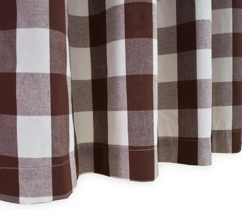 Miniatura 27 de Cenefas de cortina para ventana de 16 pulgadas de largo, 2 paneles de cuadros búfalo, cortinas pequeñas con bolsillo para barra, estilo clásico