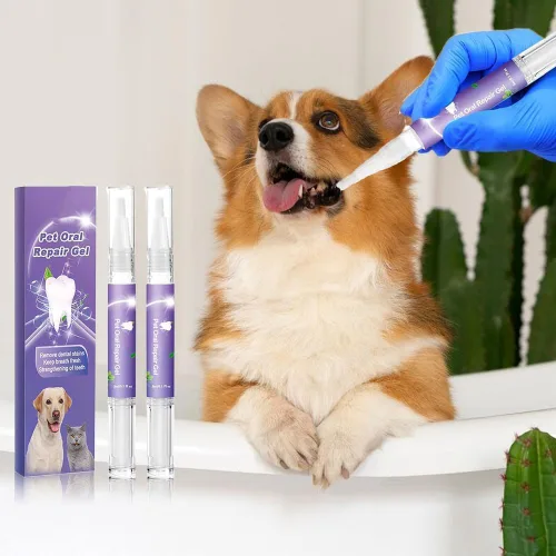 Miniatura 6 de Cepillo de dientes para mascotas, limpiador de dientes y aliento más fresco, gel de reparación oral para mascotas, gel de blanqueamiento