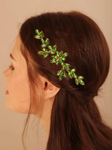 Miniatura 7 de Kercisbeauty Peine para el pelo de cristal AB para boda nupcial, pedazo de pelo de diamantes de imitación transparentes para mujeres y niñas