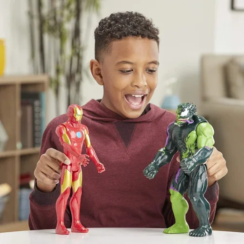 Miniatura 3 de Marvel Titan Hero Spider-Man Maximum Venom Series - Juego de 2 unidades de Iron Man vs Venomized Hulk de 12 pulgadas