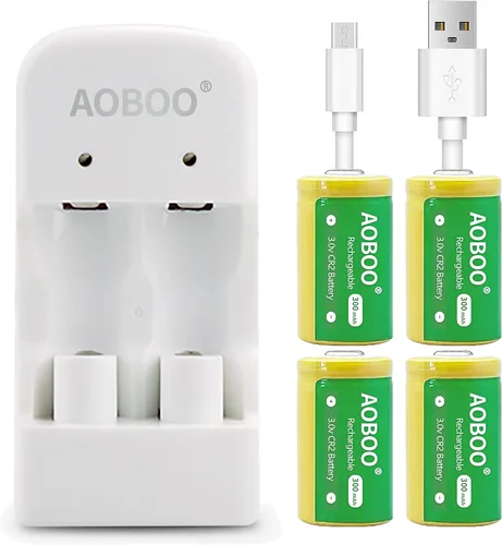 Miniatura 8 de 2 unids CR15H270 3V CR2 300Mah batería recargable con cargador USB, para cámara fotográfica freno de disco
