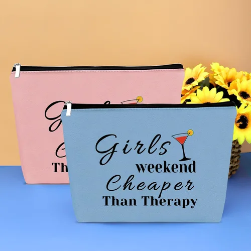 Miniatura 7 de Mikela Bolsa de cosméticos de regalo de fin de semana para, Azul+Rosa+Beige, S, Color sólido