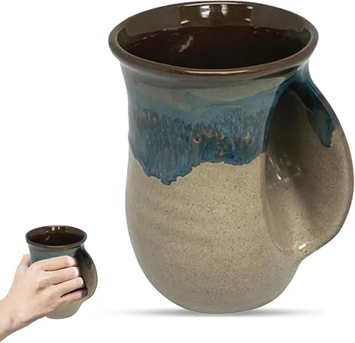 Miniatura 31 de Clay in Motion - Taza calentadora de manos para diestros, diseño Desert Sand