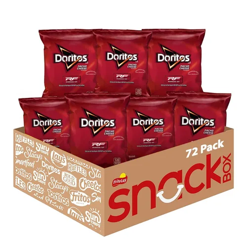 Doritos Chips de tortilla saborizados, queso nacho reducido en grasa, 1 onza (paquete de 72)