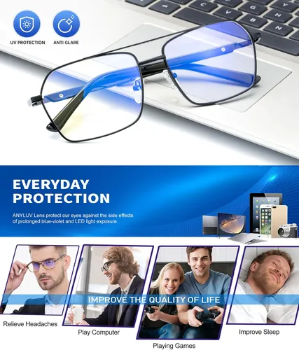 Miniatura 5 de ANYLUV Blue Light Glasses Men/Women, Blue Light Blocking Glasses, Computer Screen Blocker Eyes Protection Glasses