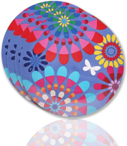 Miniatura 45 de French Bull Juego de 4 platos – Juego de 4 platos de ensalada de melamina de 9 pulgadas – Vajilla de melamina para interiores y exteriores – Foli