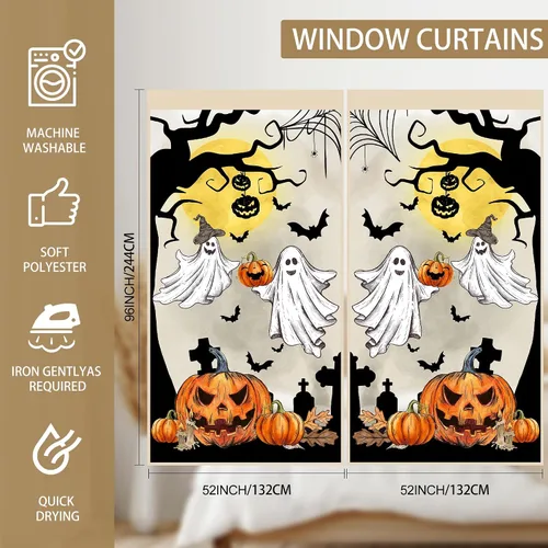 Miniatura 5 de pinata Juego de 3 cortinas de otoño para cocina, cenefa de cortinas de ventana de Acción de Gracias, cortina escalonada con bolsillo para barra