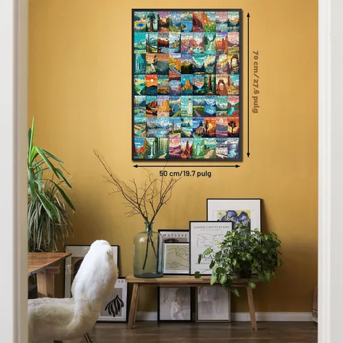 Miniatura 2 de Rompecabezas de Parques Nacionales para adultos, 1000 piezas, póster de viaje, rompecabezas de paisaje, incluyendo Zion Yellowstone Yosemite