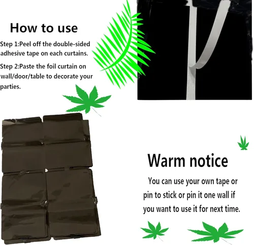 Miniatura 3 de Prudance - Juego de 2 cortinas cuadradas de oropel con flecos negros para fiestas, cortinas de lentejuelas cuadradas para fondo de foto, accesorios