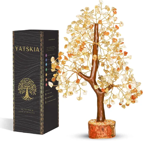 Miniatura 10 de YATSKIA - Árbol de cristal turquesa Feng Shui, alambre, bonsái Buhha, estatua reiki, Chakra curativo energía positiva, buena suerte dinero regalos