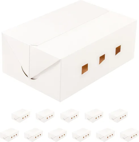 Miniatura 6 de 25 cajas blancas de panadería con ventana de 5 x 5 x 3.5 pulgadas, cajas de postre para ir con ventana, cajas de golosinas para panadería pequeña