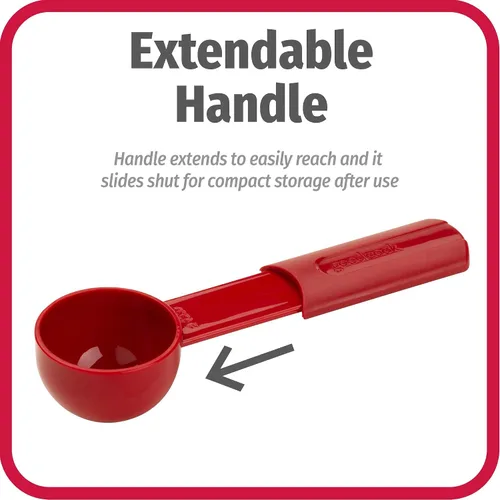 Miniatura 3 de GoodCook Cuchara de café diaria, 2 cucharadas de cuchara medidora de café con mango extensible, color rojo