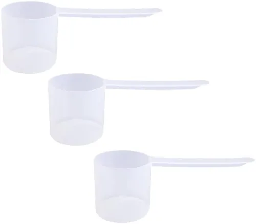 Miniatura 69 de Conjunto de 5 cucharas medidoras de plástico, 6 cucharadas (90 cc 3/8 taza 3 oz. 90 mL) con mango largo para polvos, gránulos, café, comida