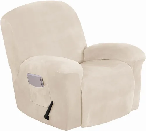 Miniatura 27 de Aedlcal Fundas para sofá reclinable, 10 piezas, fundas de sofá reclinable de felpa de terciopelo con consola central, con bolsillo lateral