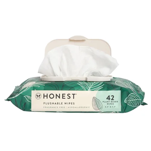 The Honest Company Toallitas hipoalergénicas enjuagables para piel sensible, hojas tropicales, 42 unidades Blanco