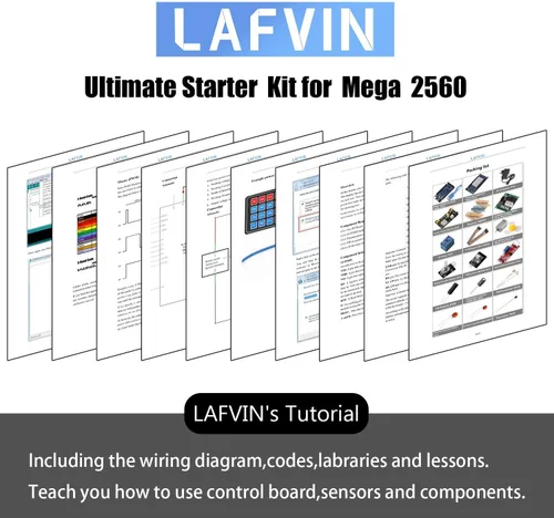 Miniatura 6 de LAFVIN Kit de inicio de proyecto Mega 2560 para Mega328 Nano con tutorial compatible con Arduino IDE