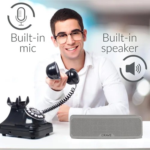 Miniatura 4 de Crave Curve Altavoz inteligente inalámbrico Bluetooth portátil con graves mejorados, micrófono incorporado y altavoz