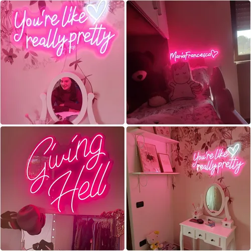 Miniatura 5 de Letrero de neón personalizado, letrero de neón LED personalizable para decoración de pared de dormitorio, letrero de nombre de neón regulable
