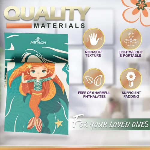 Miniatura 2 de Set de Esterillas de Yoga para Niños de ABTECH - Cómoda Esterilla de Yoga Infantil de Dinosaurio para Niño con 12 Tarjetas de Yoga, Bolsa de Sirena