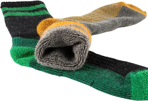 Miniatura 7 de Cerebro Calcetines de lana merino para hombre, calcetines acolchados a media pantorrilla que absorben la humedad, calcetines de senderismo