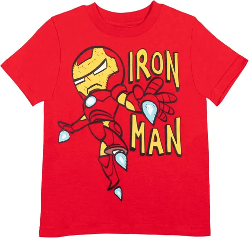 Miniatura 3 de Marvel Paquete de 4 camisetas deportivas de los Vengadores Spider-Man de Iron Man Thor Capitán América, para niños pequeños y grandes
