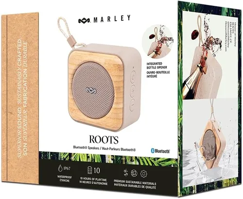 Miniatura 7 de House of Marley Roots - Altavoz Bluetooth, inalámbrico portátil, IP67 impermeable, 10 horas de reproducción, carga rápida, par de fiesta, Crema