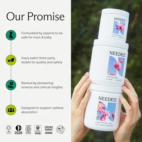 Miniatura 7 de Needed. Prenatal Multi Pro Multivitamínico con cápsulas de colina para prenatal, embarazo, lactancia materna, posparto Formulado por expertos