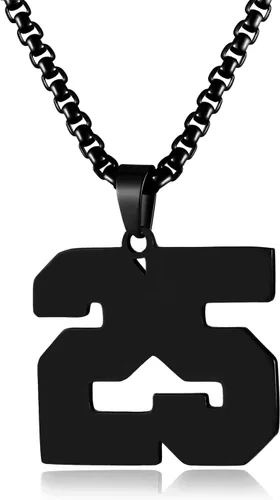 Miniatura 12 de Collar de Número Dorado para Hombre, Cadena de Acero Inoxidable con Colgante de Número para Atletas, Joyería Deportiva Personalizada para Niños