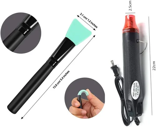 Miniatura 2 de 5 piezas de herramientas para hacer vasos de purpurina epoxi, pistola de calor portátil para bricolaje vasos de resina acrílica para eliminar