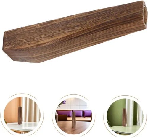 Miniatura 8 de Wakauto Jarrones de madera oblongos rústicos altos para piso, moderno centro de mesa de granja, jarrón decorativo de madera natural, soporte