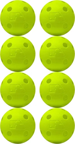 MLB Indestruct-A-Ball - Pelotas de entrenamiento ópticas (paquete de 8), 9 pulgadas, color amarillo