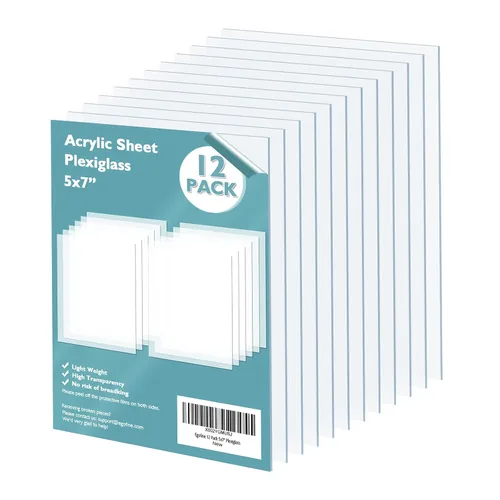 Miniatura 12 de Egofine Láminas de Plexiglás Láminas de Acrílico Paquete de 12 de 8.5x11'' 0.04 de Grosor Plástico Transparente Fundido Cristal Plexi Transparente