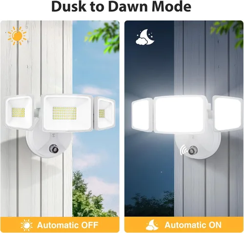 Miniatura 9 de Onforu 70W Luz de inundación LED del atardecer al amanecer, 7000LM Iluminación exterior de seguridad blanca, Luminaria IP65 impermeable al aire
