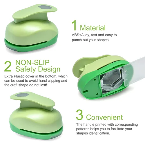 Miniatura 7 de UCEC Perforadora de papel hexagonal de 2.75 pulgadas para álbumes de recortes y fabricación de tarjetas, perforadora artesanal resistente