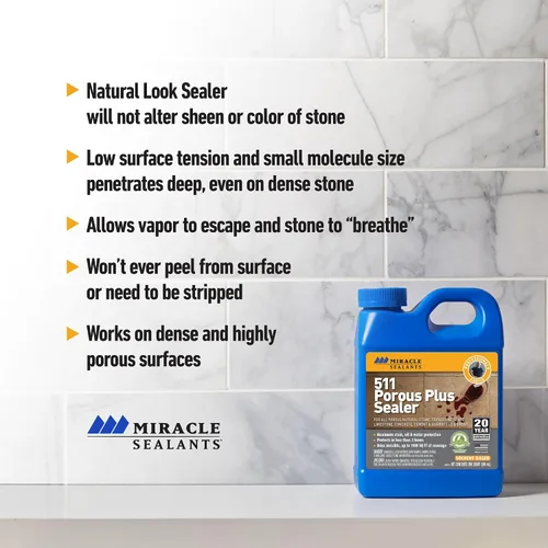 Miniatura 6 de Miracle Sealants 511 Porous Plus - Sellador penetrante prémium para encimeras, piedras y azulejos, paquete de 4
