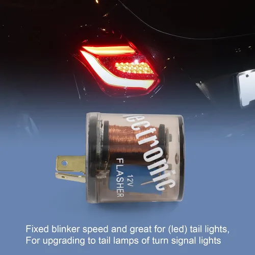 Miniatura 5 de Relé de intermitente electrónico de 2 pines 12 V luz de señal de giro relé intermitente de 2 clavijas 20 amperios arreglar bombillas de señal
