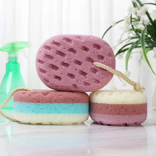 Miniatura 2 de Esponja de baño para mujeres, hombres, adultos, niños, 3 piezas. Esponja de esponja para baño, esponja corporal para baño, accesorios de baño