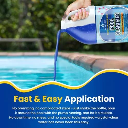 Miniatura 6 de Clarificador de piscina y floculante de agua – Floc súper concentrado para piscinas nubladas sobre el suelo y enterradas – 64 oz – Compatible