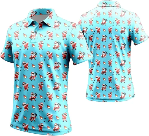 Miniatura 56 de Camisa de golf de los años 80 para hombre, ajuste seco, manga corta, estampada, divertidas, camisas de golf de los años 90 para hombre